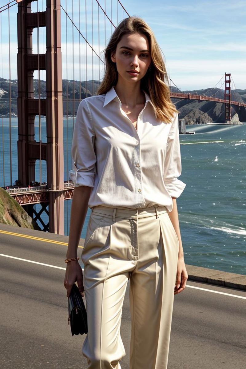 00093-4253816879-European woman, closeup, sandals, (shirt), pants, (golden gate bridge), ZM_kara, wide shoulders, perfect face, (contact iris_ 1.jpg